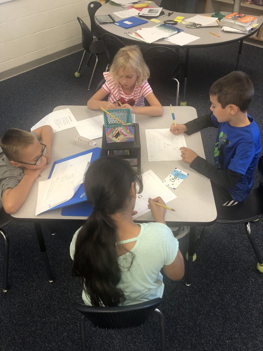 Mrs_Tackett's tweet photo. We are excited to work with @StpierreAmy this year! Today we talked about depth! Ask your child to share what they put on their paper. @HilliardWolves https://t.co/vlSojZw8ZG