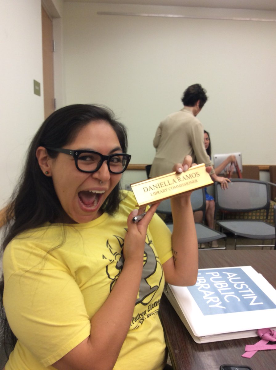 PadronLibrary's tweet photo. Feeling #muyexcited to have my #librarycommission official nameplate for my third #commissionmeeting and first while #backtoschool getting into the groove to #alignpriorities #libraryforALL #bibliotecaparatodosESTUDIANTES https://t.co/5FsPIaDHPo