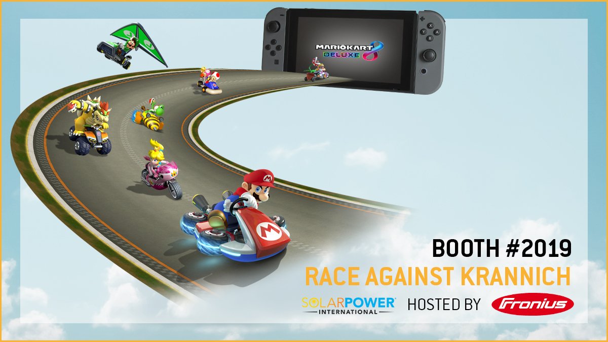 KrannichSolarUS's tweet photo. Will you be attending Solar Power International in Salt Lake City, UT? Stop by @FroniusUSASolar's booth (#2019) on Wednesday, September 25th from 4:00PM to 6:00PM for beer, wine, and Mario Kart.
๐น๏ธ See you soon! ๐
#solarpowerinternational #spi2019 #fronius #mariokart https://t.co/Khobgd2qBa