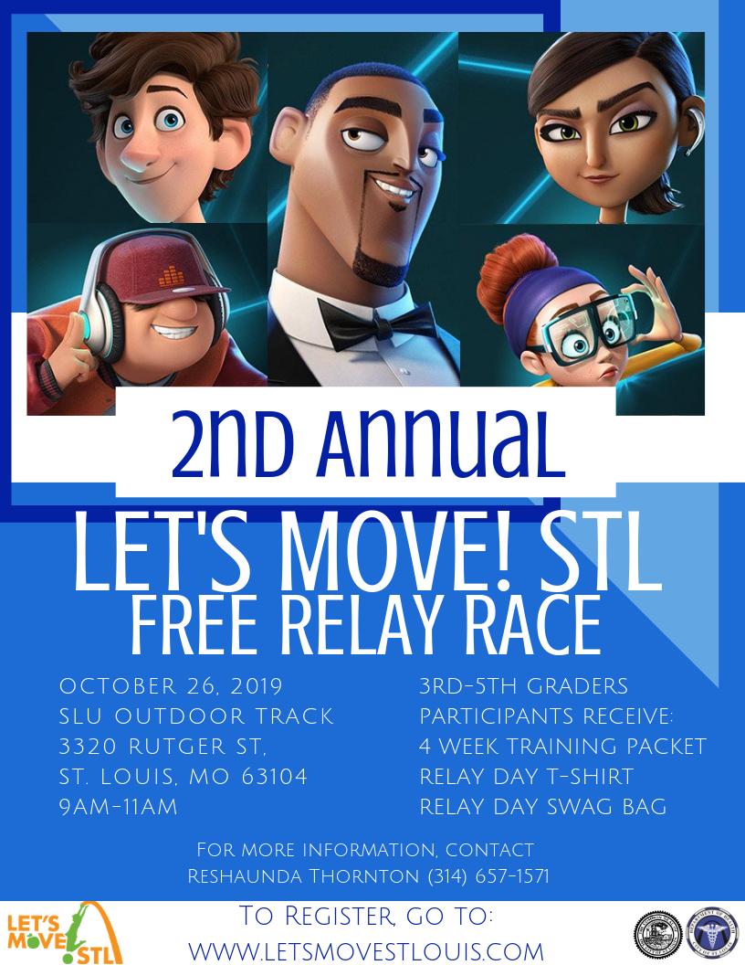 LetsMoveSTL's tweet photo. Who is joining us for the Let's Move! STL 2nd Annual Free Relay Race?! For more information and registration, check out: https://t.co/azTKMyqoXW
#LetsMoveSTL #relay #getmoving #LetsMoveSTLRelayRace #2ndAnnual https://t.co/GIBpPxszbT