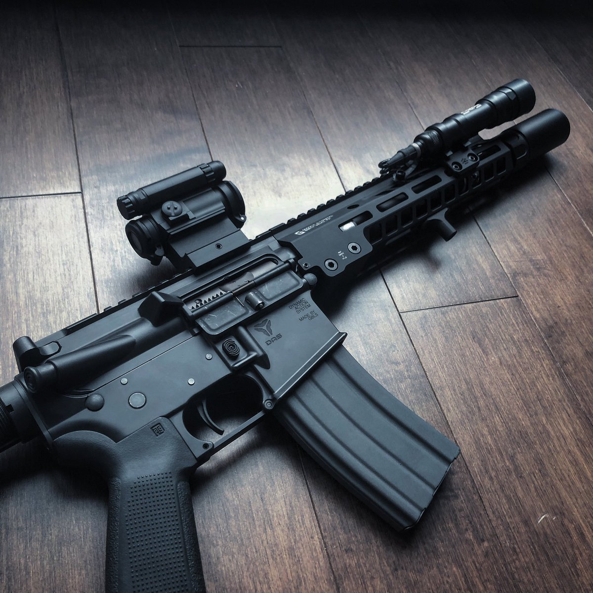 molottoxi's tweet photo. It’s time to build a new SBR weapon!  SBR is life!
A new #GBLS DAS GDR15 prepared for CQB 

Rail: #geissee mk14 9.5inch
Optic: #aimpoint M5
Finger stop: #arisakadenfense 
Illumination: #surefire M600
Stock: #magpul  CTR 
Lower: #gblsusa 

#airsoft #airsoftcanada #サバゲー https://t.co/pARV1vMSu9