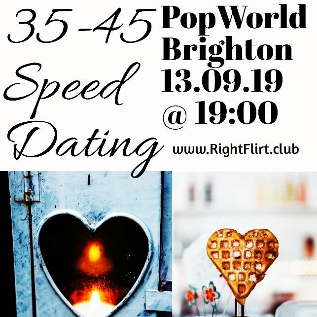 #Friday night #flirting (13 September) with Speed #Dating for #Sussex #singletons for 35-45 age guideline at #PopWorld in #bustling #Brighton from 19:00-20:30.
£15 #tickets include a #drink during event | #host #Love Doctor Monti | info at RightFlirt.club | 0790 3552 007