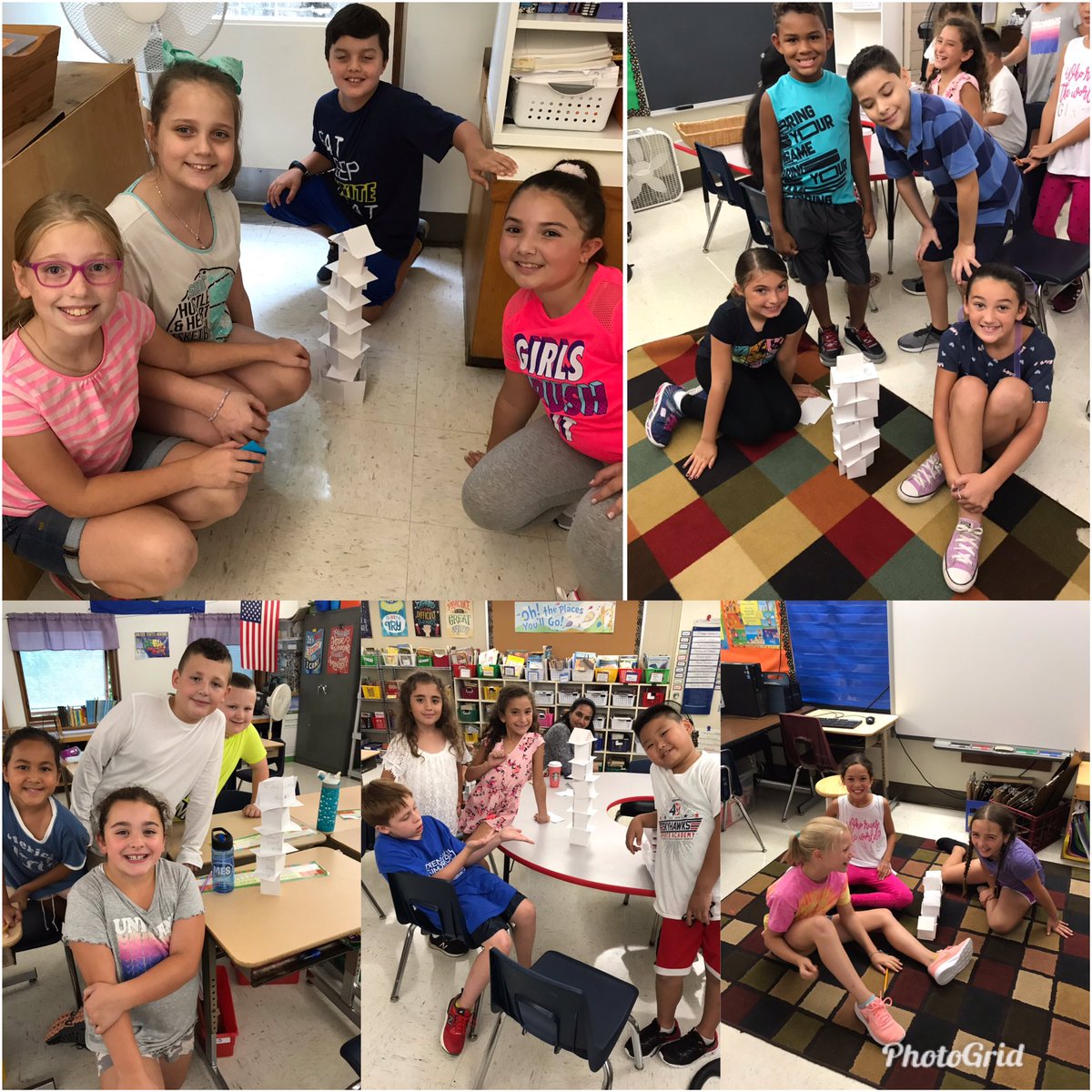 “Commonality Towers”
Student groups found things in common and shared them on index cards. They were challenged to use their cards to make the biggest and coolest towers. What a way to start the year!!!