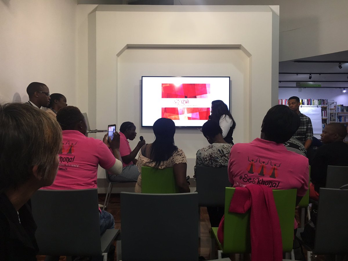 KimHarrisberg's tweet photo. An exciting evening at @goethejoburg with the Izwi Domestic Workers Alliance, where they shared stories of exploitation and justice in their work as both domestic workers and activists. https://t.co/XaY15p7Vhz