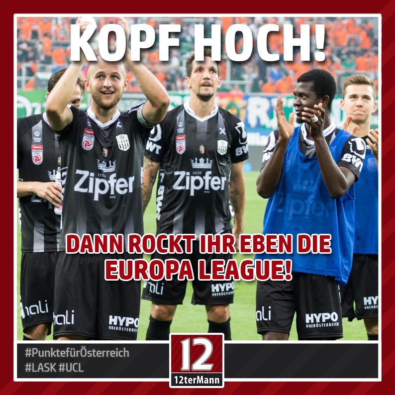 12terMann_AT's tweet photo. Der #LASK verliert in Brügge nach einer unglaublichen Leistung durch ein spätes Kontertor mit 1:2 und verpasst damit nur ganz knapp die CL-Gruppenphase.
So schade, auch um den strittigen Elfer im Hinspiel.
Aber dennoch tolle Leistung und ganz großes Kino!!♥️
#UCL #CLUASK https://t.co/TNY3uQEft3