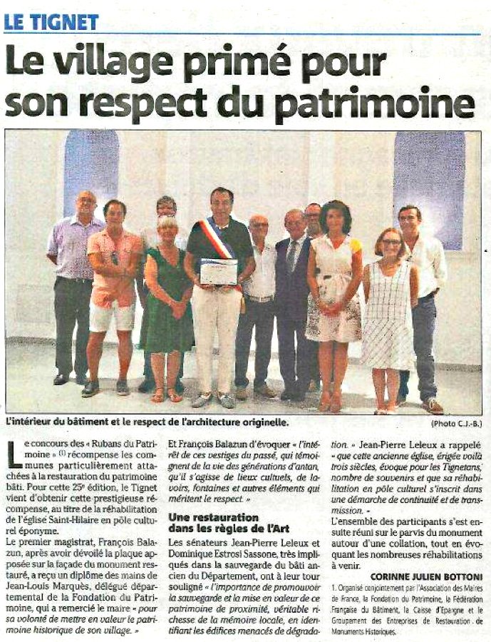 joncourj's tweet photo. Remise des #RubansDuPatrimoine à la commune du #Tignet pour la réhabilitation de l'église Saint-Hilaire par la @fond_patrimoine des #AlpesMaritimes, la @FBTP06, la @Caisse_Epargne et l'#AMF06. https://t.co/M1aMqq3kIs