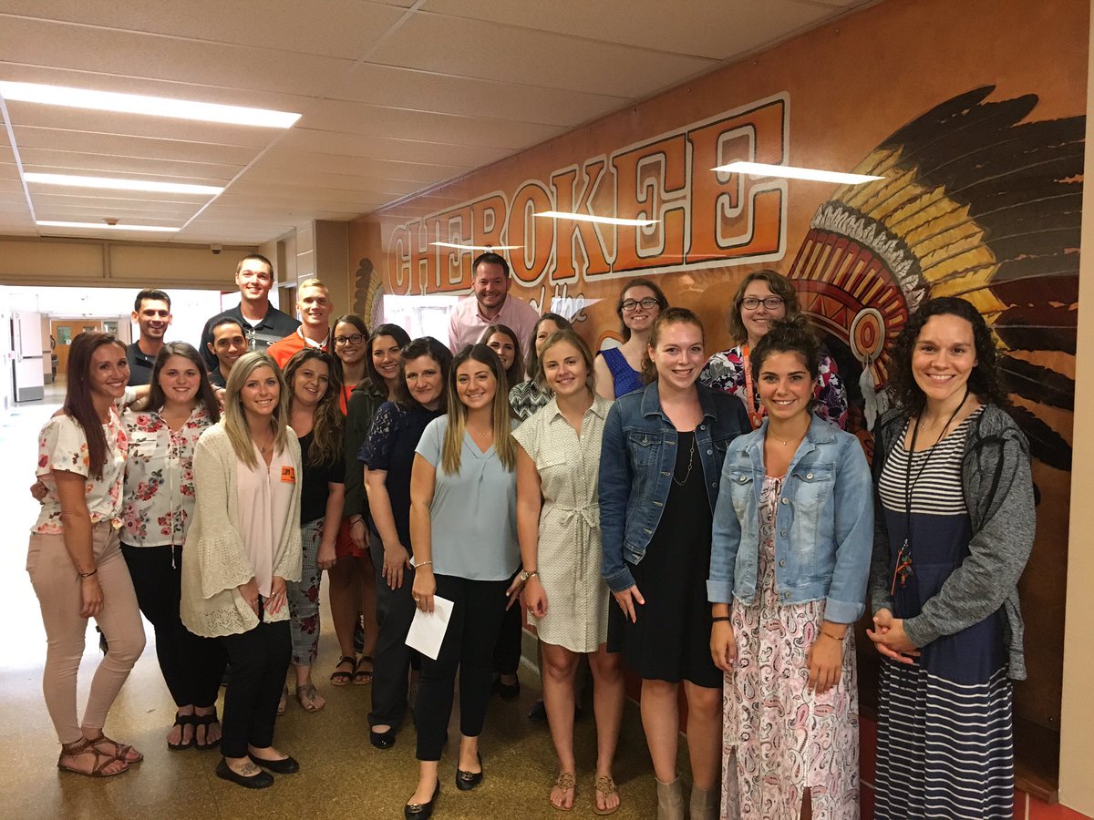 Cherokee_HS's tweet photo. Honored to welcome our newest staff members in to the Cherokee Family.  Beaming with pride📚📝 https://t.co/HME4HXzdJh