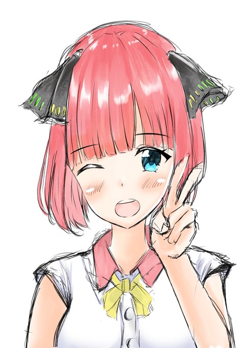 NasaさんがTwitterに投稿した中野二乃(五等分の花嫁)のイラスト。