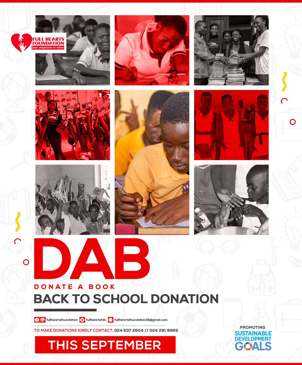 _gideonboadu's tweet photo. ββββββββββ
FHF presents the #DABProject2k19ππ½ππ½ππ½ππ½ππ½
Support a student with one Exercise book
Donate 1gh to support the movement. Just MOMO us on 0246372604
For Sponsorship, Partnership or Donations, call/Whatsapp us on 0246372604
#fullheartsfoundation #Donation https://t.co/oyaGf06B0O
