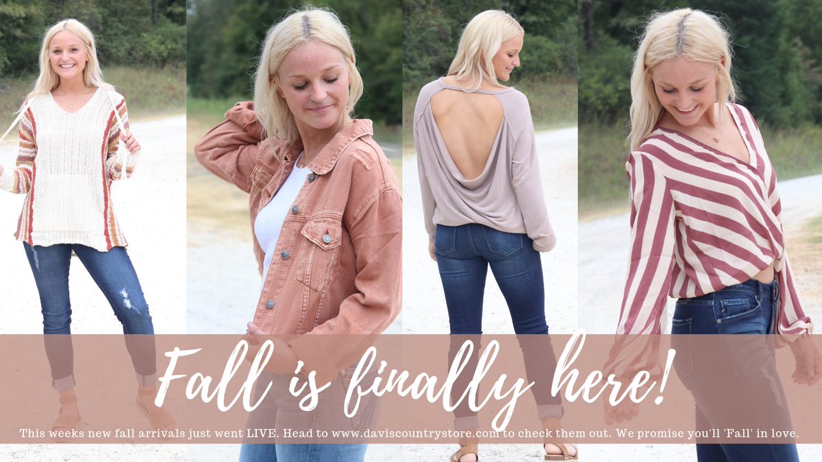 DavisStore's tweet photo. New Arrivals are here! π€ππΌ
Head over to https://t.co/8f0Kc56pGU to shop!
Like & RT and weβll DM you a discount code. (Must be following.)ππ₯³
#ShopDCS #NewArrival #FallFashion https://t.co/QJYoC9m74s