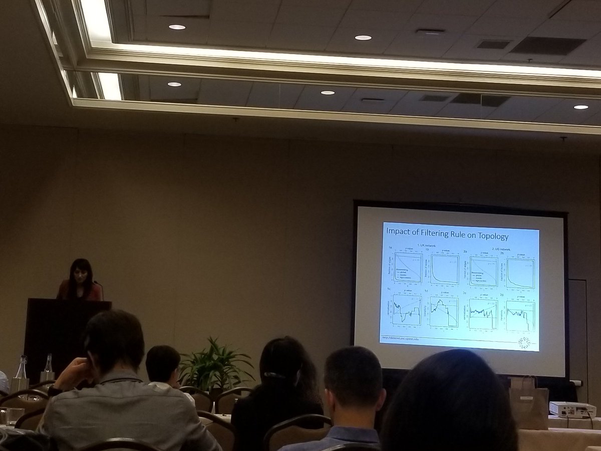 lwahedi's tweet photo. #PACSS2019 keynote by @sgonzalezbailon:
Different filtering rules for weighted networks lead to very different topologies and inferences! #APSA2019 https://t.co/y8CYLyOzqc