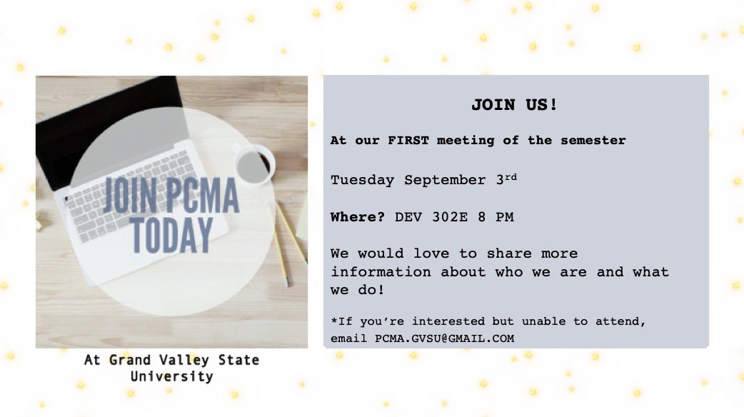 PCMAGVSU's tweet photo. ⭐️Join us at our FIRST informational meeting of the semester! ⭐️ https://t.co/qUbpWk1rYj