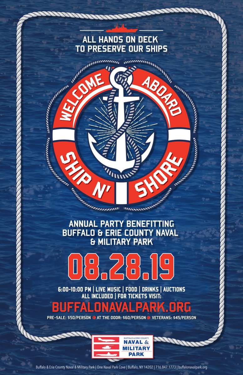 BfloNavalPark's tweet photo. Ready for our #AnnualFundraiser "SHIP N' SHORE" party tonite @ 6P! Food/beverage tastings, tours of #USSLittleRock #USSTheSullivans #USSCroaker, live music, prizes! Tix remain! πΊπΈ#ComeAboard #PartyInThePark #HistoryIsCool https://t.co/flAQLitnTK