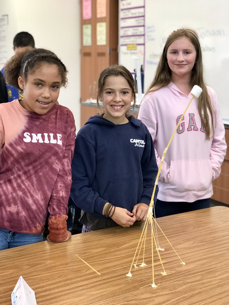 MrRybergNB's tweet photo. Annual marshmallow challenge! 🏆 Winners this year at 22 inches. Second place a mere 5 inches. Humbling for all ages. #middleschool @nbmsleadership https://t.co/g4pnr8swC6
