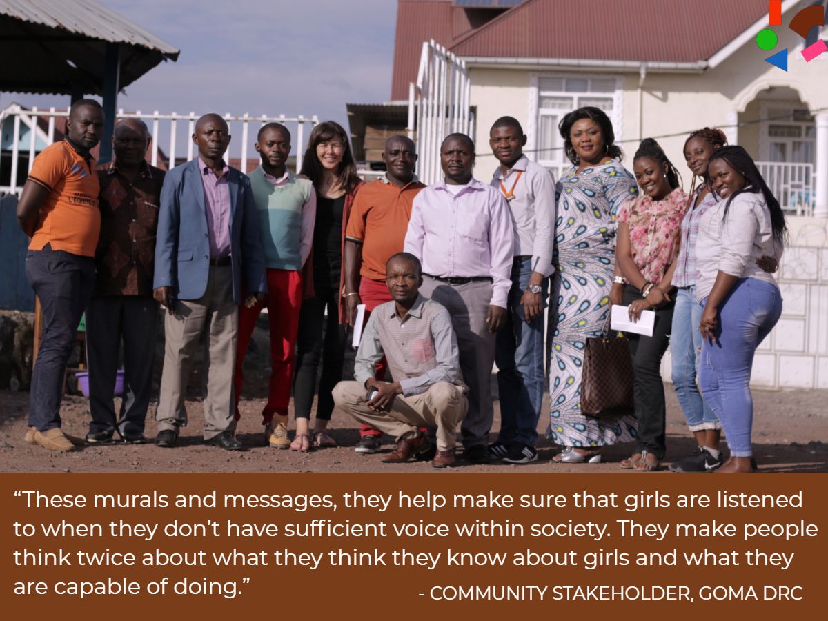 ColorsofConnect's tweet photo. “These murals and messages, they help make sure that girls are listened to when they don’t have sufficient voice within society. They make people think twice about what they think they know about girls and what they are capable of doing.” - #ArttoChangetheWorld #CongoPositive https://t.co/covKZkGSc9