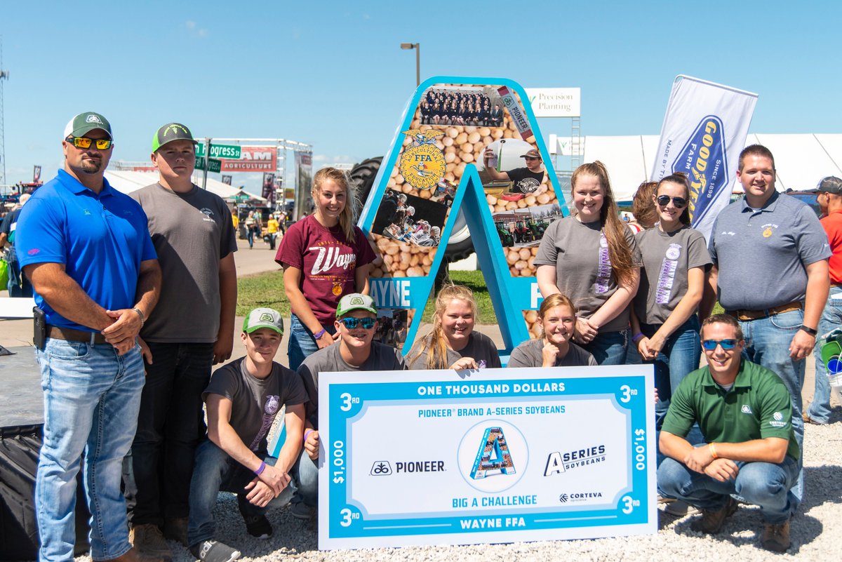 PioneerSeeds's tweet photo. 👏🏼 👏🏼 Round of applause to our Big A Challenge winners! #FFAseries #FPS19
First place: Mount Ayr — Mount Ayr, Iowa
Second place: North Tama FFA — Traer, Iowa
Third place: Wayne FFA — Corydon, Iowa https://t.co/X7D9BqEftQ
