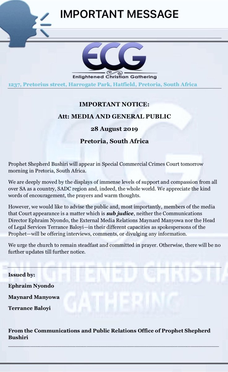 NewsEcg's tweet photo. Important Notice: Official Press Release https://t.co/ItM2Yhg6NI