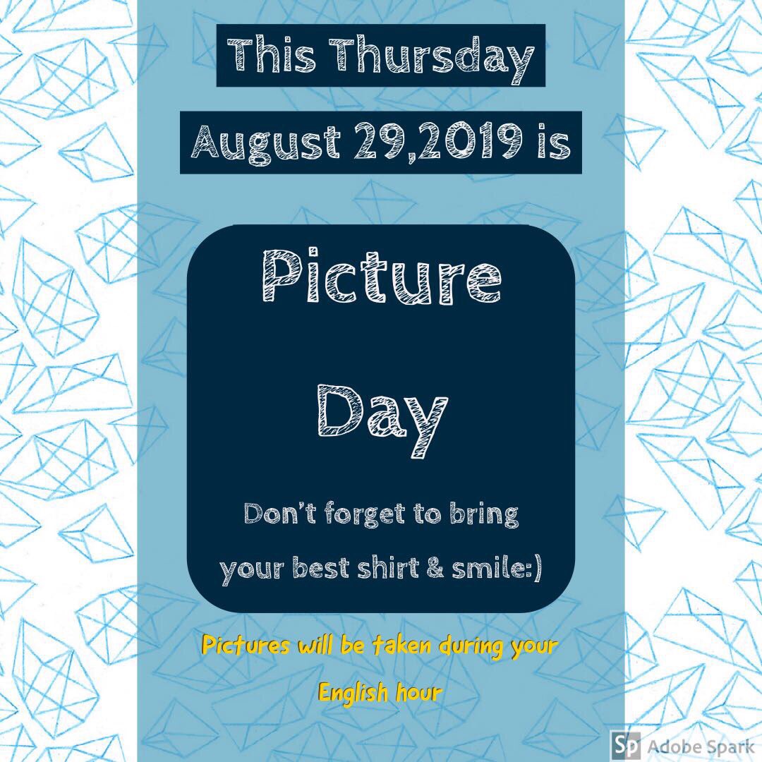 Don’t forget Picture Day is TOMORROW 📸