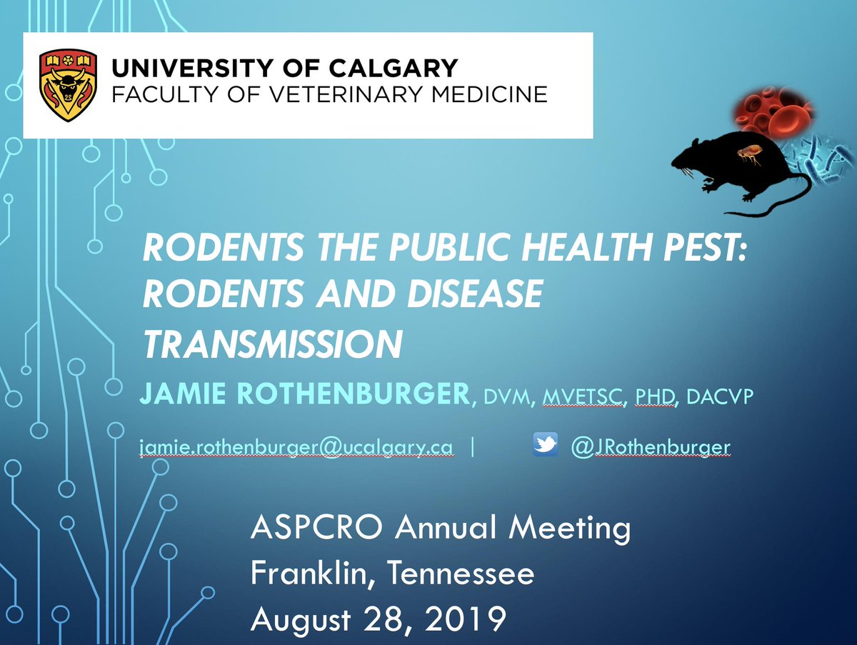JRothenburger's tweet image. It was a pleasure to be invited to present at the 2019 #aspcro meeting in Franklin, TN on public health threats related to rodents. #OneHealth #rats
