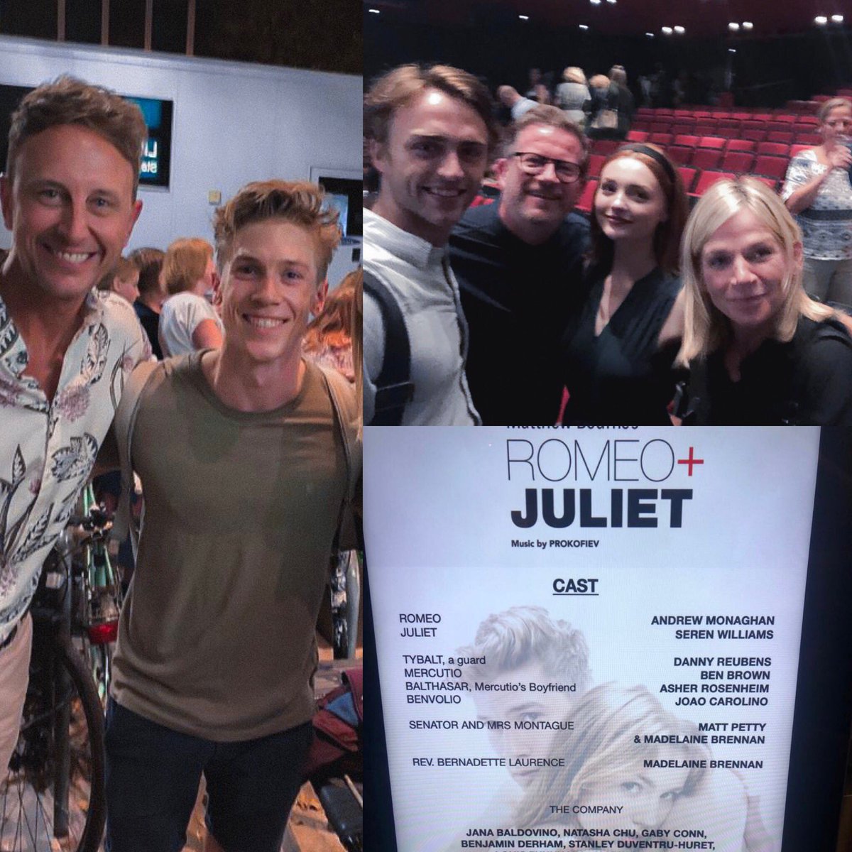 Total delight to watch @SirMattBourne Romeo & Juliet tonight with my leggy dance partner @ianwaite. @New_Adventures @Sadlers_Wells. Phenomenal performances from @_andymonaghan & Seren Williams & company. And yes we fangirled Matty Ball. #badromance