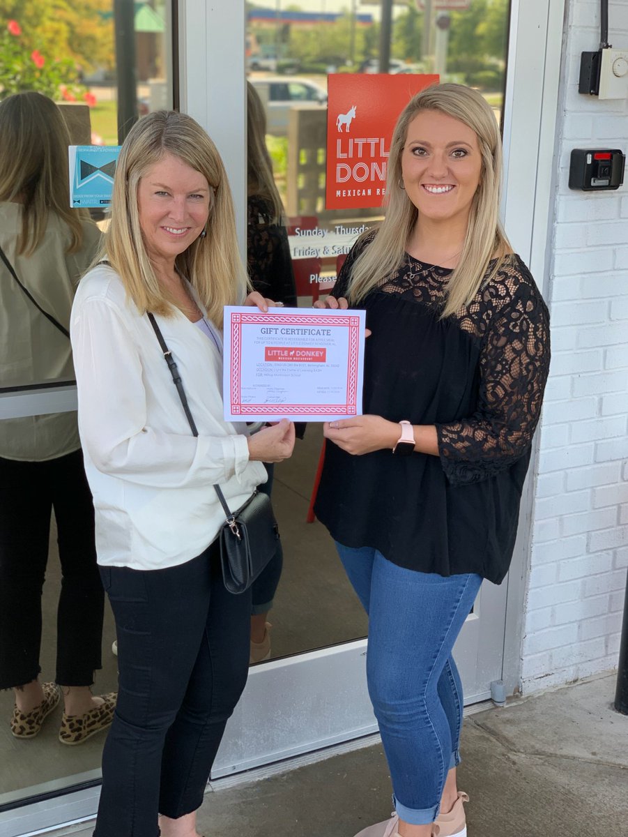 MtLaurelHilltop's tweet photo. Special thank you to Little Donkey in Hoover for this dinner party for 6! Can’t wait until November 2nd!! #hilltoplearns #letsbid https://t.co/C4juvkrxkC