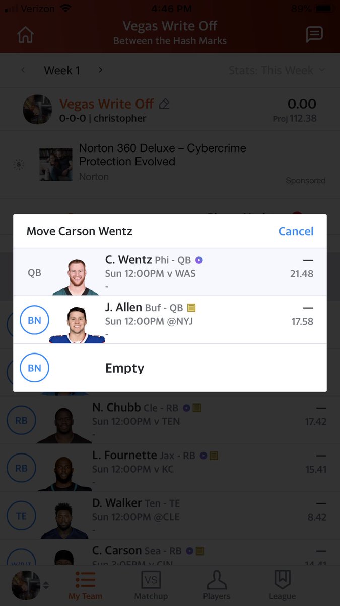 VWOChris's tweet photo. @VegasWriteOff @ShuckTown @YahooNoise Absolutely. Love me some Wentz in the 9-10 range and Lamar or Allen in the 14 range. #fantasyfootball #qbstrategy I actually share my thoughts on Wentz and the pizzaz of the entire Eagles O here : https://t.co/TnAy1Qj5Kr via @VegasWriteOff #bronkeboldpredictions https://t.co/es8hYzrZmF