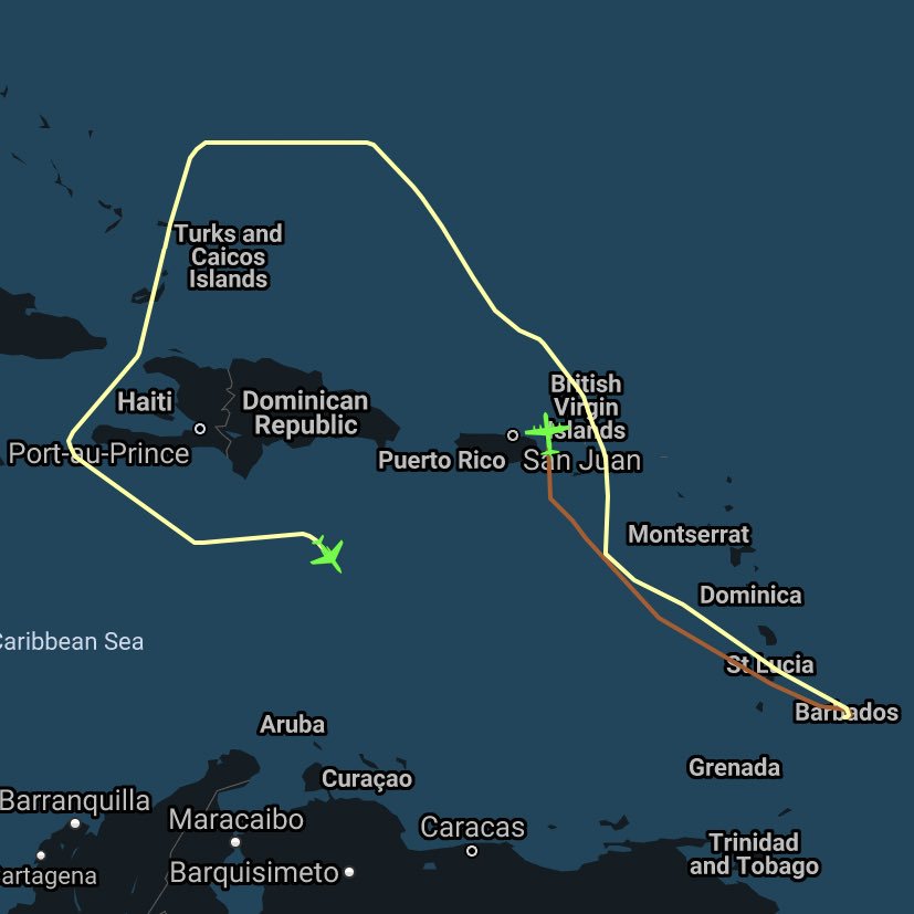 Hurricane Hunter activity in the Caribbean NOAA42 & NOAA49 #HurricaneDorian