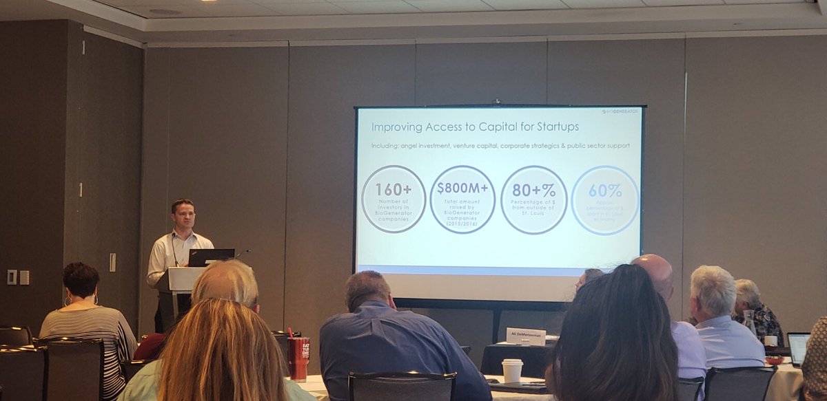ArchGrants's tweet image. Our friend Ben Johnson presenting on @BioGeneratorSTL and @BioSTL at #EDCDenver2019 #STLstartups #STLMade