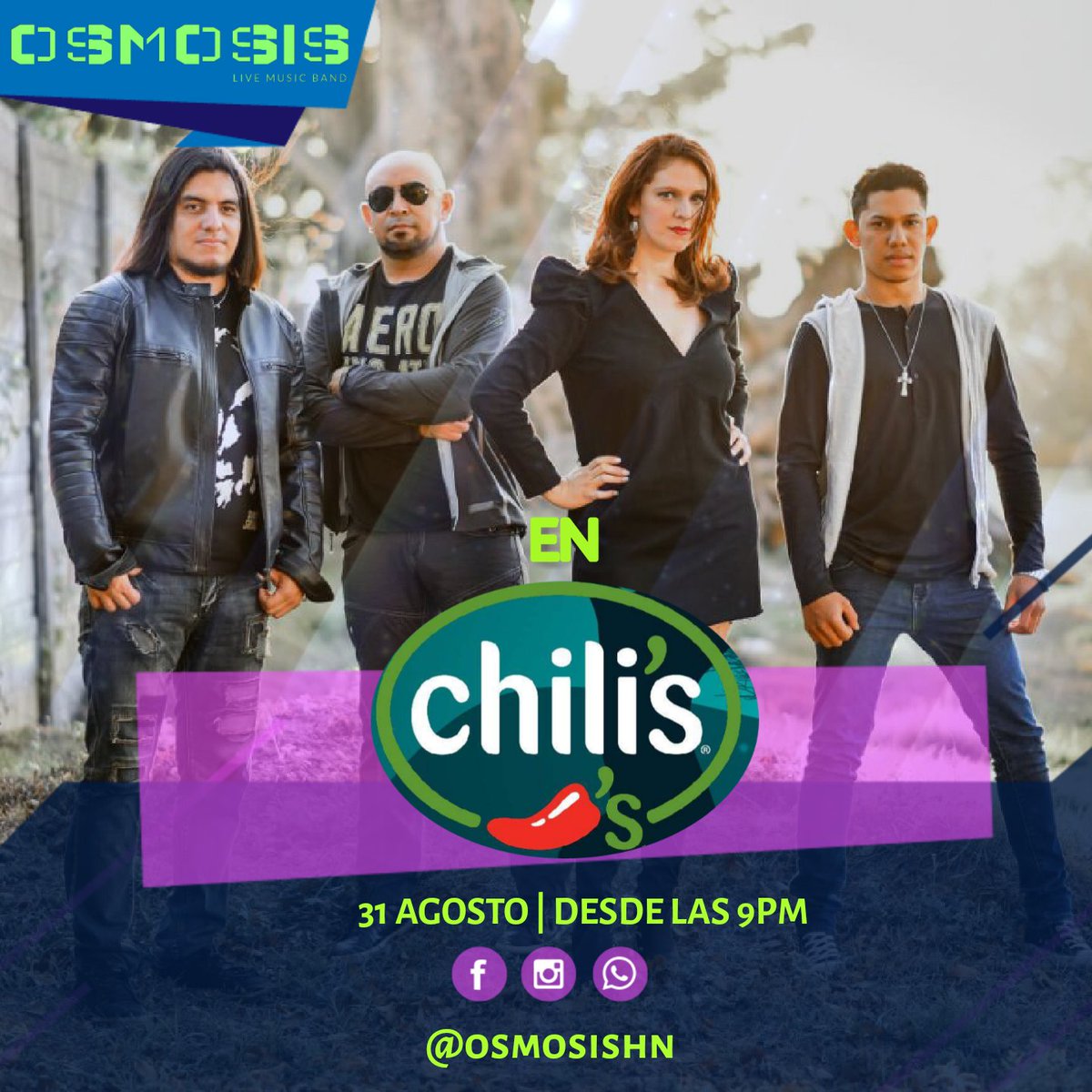 osmosishn's tweet photo. #OSMOCONCIERTOS🎉
Este finde 2 ciudades: Santa Rosa de Copán ⭐ y nuestra ciudad San Pedro Sula ❤
📌 #Zots 🍴 viernes 30 Agosto desde las 9:30pm
📌 @ChilisHN #SanPedroSula🍔🍹sábado 31 de Agosto desde las 9pm #Chelita #ElPelu #ElhombredelasMáscaras #BabyBass #NochedePopRock https://t.co/RWVrxGKAM7