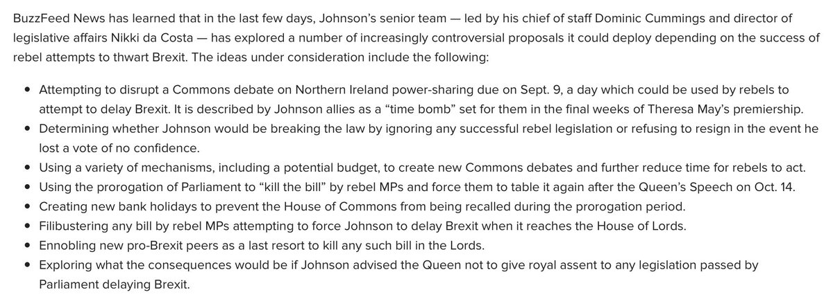 arusbridger's tweet photo. This is a full scale revolution by Dominic Cummings, who literally holds Parliament in contempt. Today was just the beginning, according to @alexwickham   Here’s what could be next: https://t.co/laUj3utImU