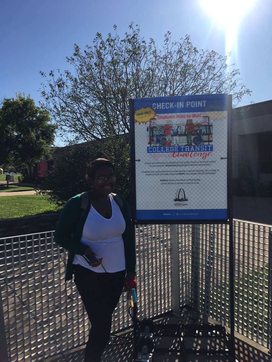 green_umsl's tweet photo. She’s not on social media, but she is on board with transit! #itaketransit #umsl https://t.co/mHlg0q4c7L
