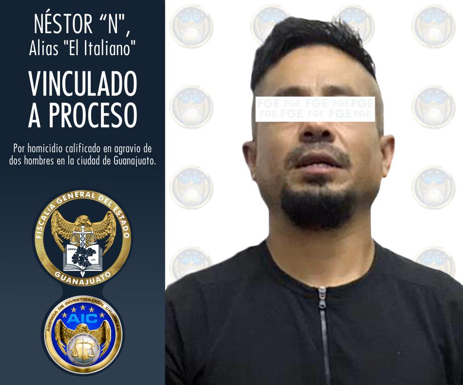 FGEGUANAJUATO's tweet photo. Fiscalía del Estado esclarece 2 homicidios ocurridos recién en Guanajuato Capital y con los agentes de @AIC_Guanajuato se captura a “El Italiano” como imputado, quien ya está en prisión, vinculado a proceso. https://t.co/f5CQ4Rvs9E