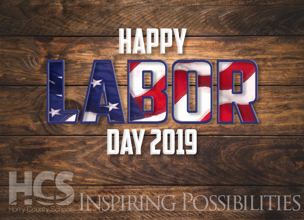 Just a friendly reminder the Horry County Schools and Offices will be closed on Monday, September 2 for the Labor Day holiday!  Have a safe long weekend! ow.ly/sz8D50vJX33