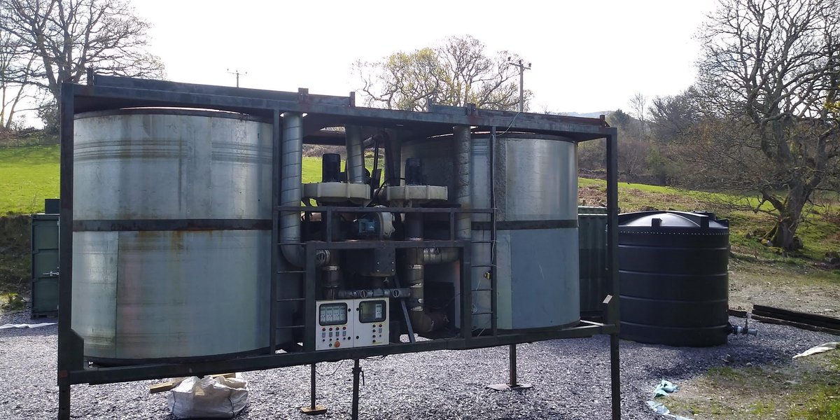 The final process stage of the press cake - the de-mineralised energy crop plant fibre - is pyrolysis. This cooks the cellulose fibres in an air-free vessel and converts them to a form of charcoal clled Biochar. At 8T, this one is going to take quite a lot of work to get running!