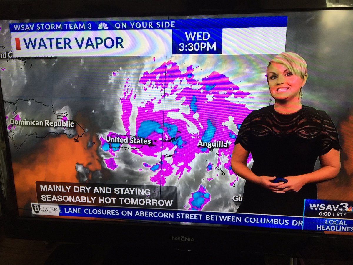 MBBragg's tweet photo. I got a kick out of this weather map WSAV just showed. A convenient reminder about US geography. #PuertoRico https://t.co/bBc6CzvnAK