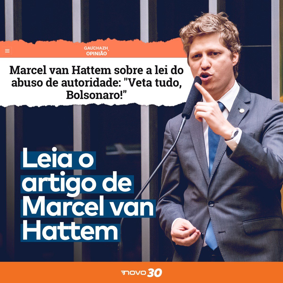 O líder do NOVO na Câmara, <a href="/marcelvanhattem/">Marcel van Hattem</a> , escreveu sobre a necessidade do projeto da Lei de Abuso de Autoridade ser totalmente vetado pelo presidente Bolsonaro e retornar para a Câmara, onde deve ser amplamente discutido. 

Artigo no link: bit.ly/2UfhIkL