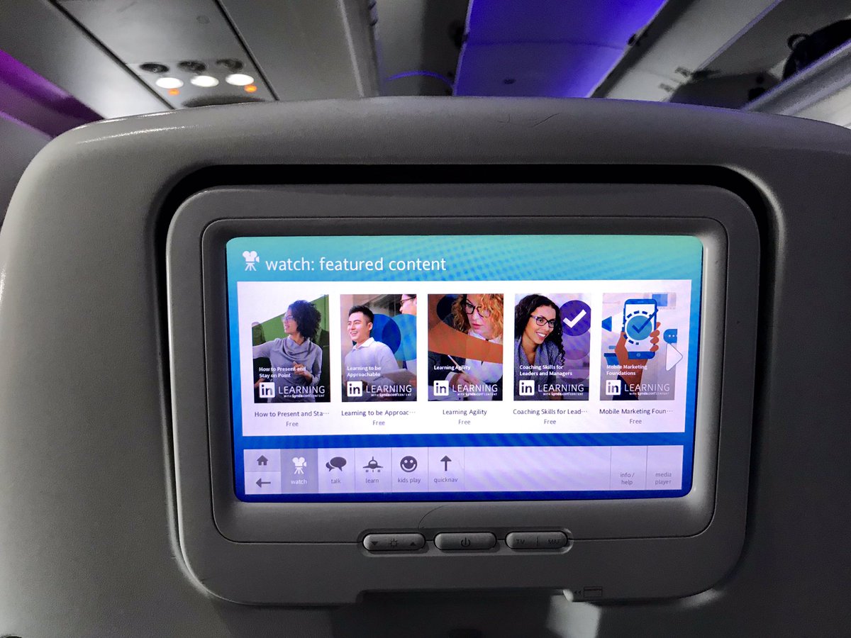 vairavan_'s tweet photo. You know you are in Silicon Valley when you see #LinkedIn learning on in-flight entertainment #Alaska 👏 https://t.co/BGEfeAtCBZ