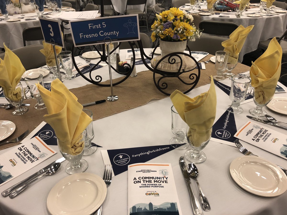 TCMFresno's tweet photo. Tables are set, the room is ready, all we need is each of YOU! We have an exciting program prepared for you, plus a few surprises. See you bright and early for the Children’s breakfast!
#bettertogether
#thepowerofsharedpurpose
#anythingforkidsfresno
#CommunityOnTheMove https://t.co/EkGpVrttgF