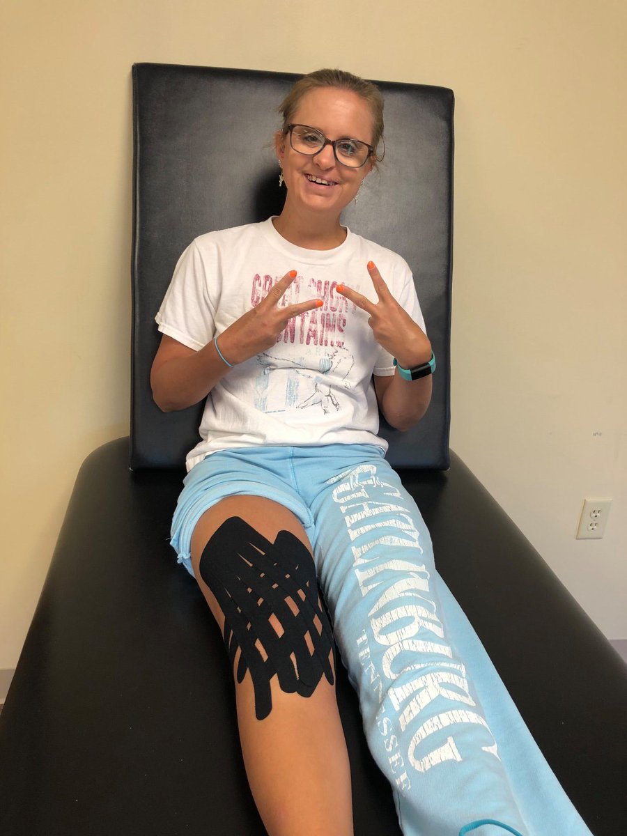 starpt4u's tweet photo. Lindsey is a patient at our #Cookeville clinic and has right #Knee #Pain and swelling due to a #KneeSprain. @Rocktape #Kinesiotape strips will reduce fluid from #Sprains and #Strains. Lindsey loves the tape! Great job Lindsey!
#PhysicalTherapy #PT #ChoosePT #STARPT #Tennessee https://t.co/bj8HDWWCtR