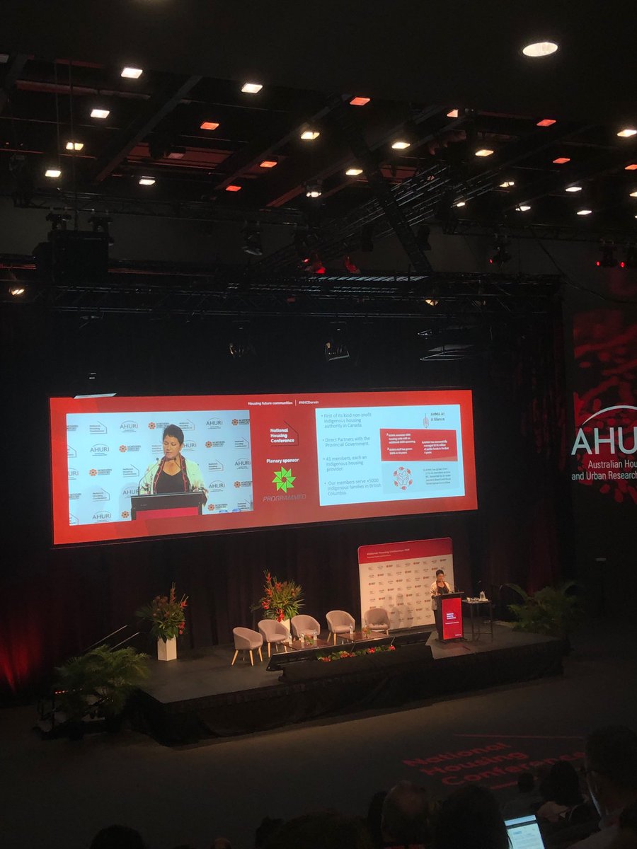 deeted's tweet image. Margaret Pfoh from Canada’s Aboriginal Housing Management Association speaking on Aboriginal voice in Canada’s housing policy making! A powerful Aboriginal centred discussion at the 2019 National Housing Conference!