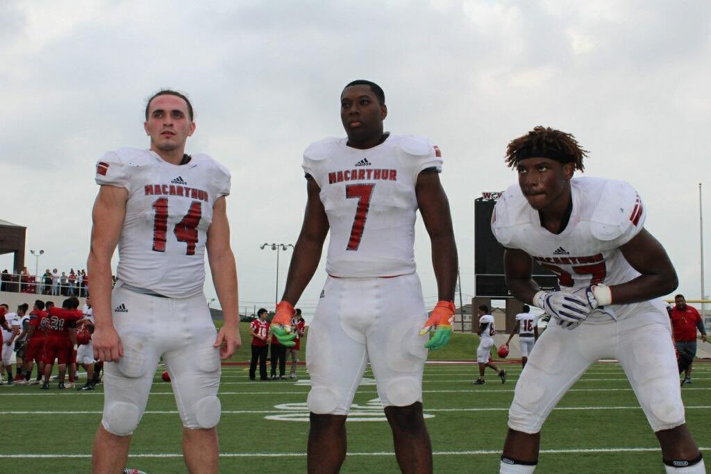 MHSGALC's tweet photo. #BeatKF #MPND #WHITEOUT Our boys ARE BACK in action on Friday! We hope to see EVERYONE at Klein Memorial Stadium at 7pm. @MacArthur_FB #Showtime https://t.co/tDL6FEHxQC
