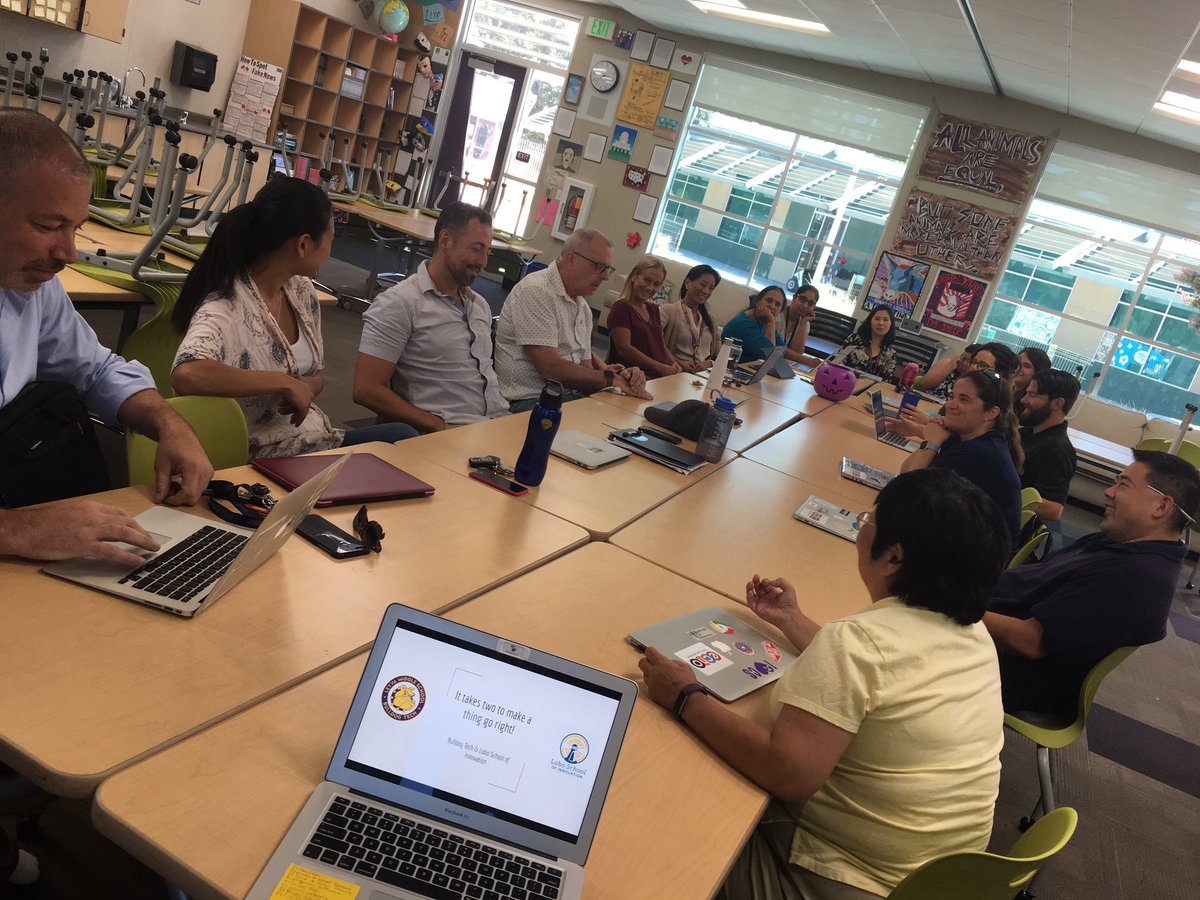 “It takes two to make a thing go right!” <a href="/Quimby_LSI/">Lobo School of Innovation</a> and <a href="/Bulldog_Tech/">Mr. Hollenkamp</a> came together for their first joint staff meeting. Department and grade level conversations were both rich and inspiring! <a href="/QuimbyOakLobos/">Quimby Oak Middle School</a> <a href="/LeyVaBulldogs/">LeyVa Middle School</a> <a href="/newtechnetwork/">New Tech Network</a> <a href="/EvergreenESD/">EvergreenESD</a> #ESDLearns <a href="/Robbasemusic/">Rob Base</a>
