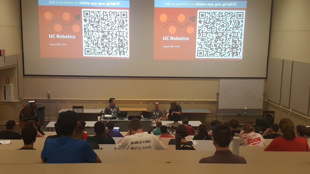 UCRoboticsTeam's tweet photo. First robotics meeting of the semester was a blast! Glad to see so many new faces #robots #NextLivesHere https://t.co/WEK3aNz2ZV