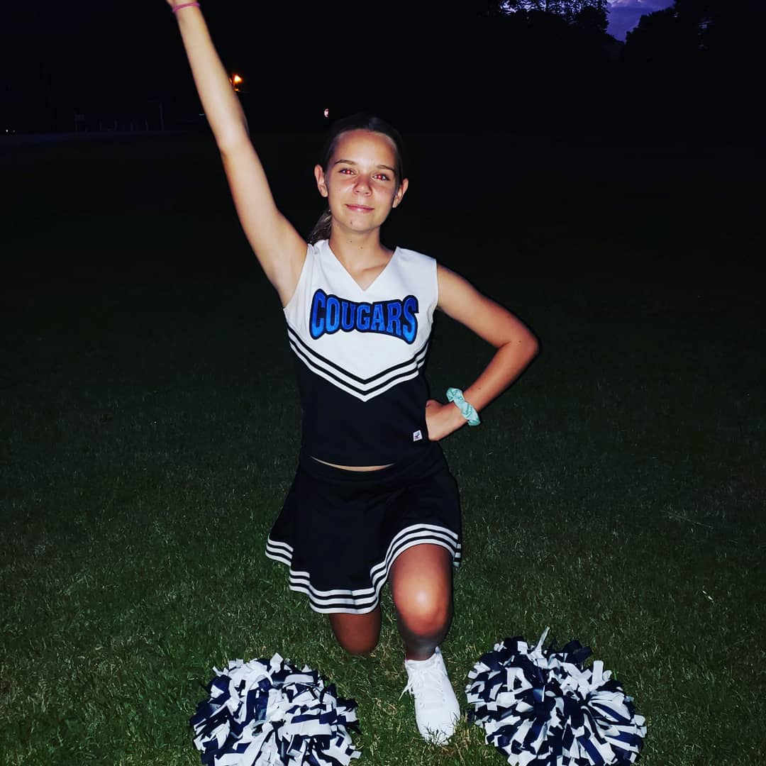 goelway7's tweet image. PVMS Cougar Cheerleader! She cant wait for the 1st football game. #7thgrader #pvmscougars