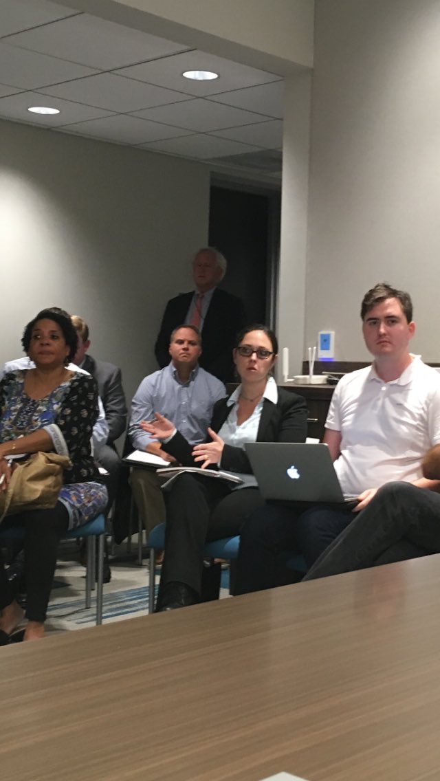 Thanks to <a href="/KaraRochelleCT/">Kara Rochelle</a> <a href="/RonNapoliJr/">Rep. Ron Napoli Jr.</a> <a href="/SenGeorgeLogan/">George Logan</a> <a href="/MayorPeteHess/">Pete Hess</a> #mayorrichdziekan &amp; #mayordavecassetti for attending tonight’s <a href="/Waterburyline/">The Waterbury Line</a> meeting in Derby. Here Rep. Kara Rochelle asks CDOT a question about progress on the branch.