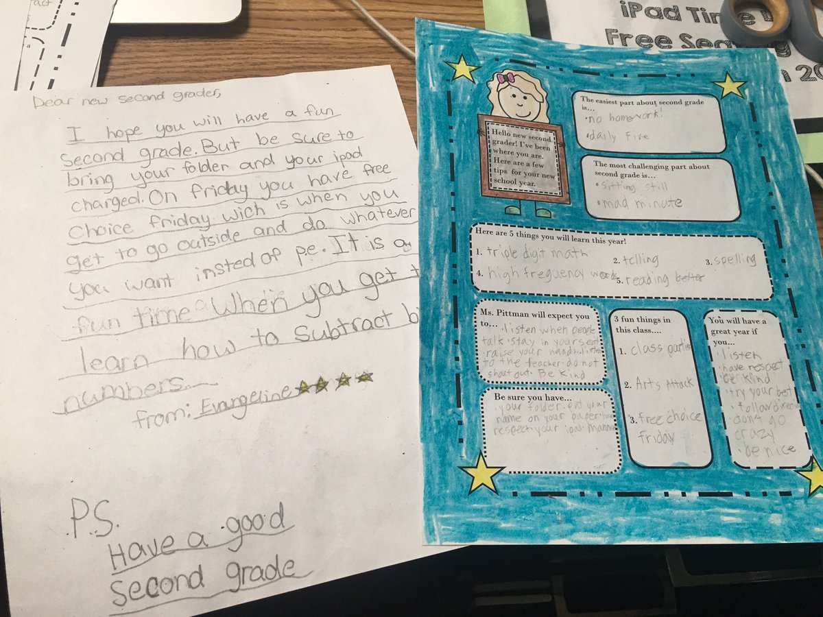My students loved getting notes &amp; advice from last year students all about my class and how to be successful in 2nd grade! #secondgradefun #santeesd <a href="/SSDCOaks/">Red Hawks</a>