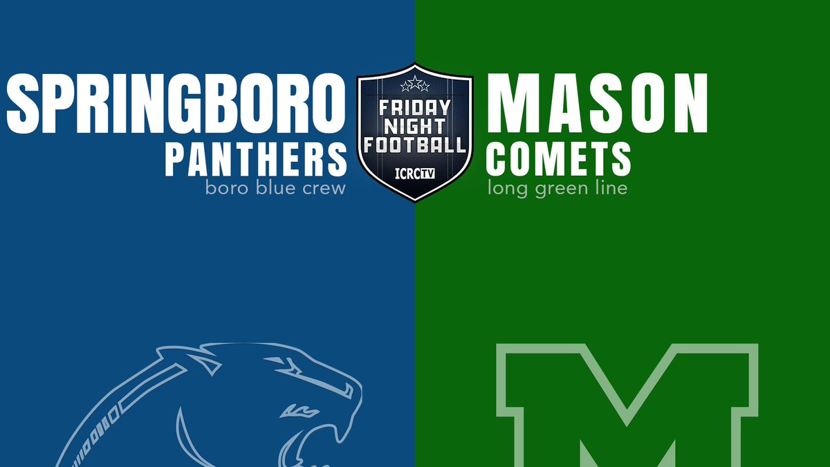 Chapter One. #FNFonICRC 

🏈 - <a href="/Boro_Panthers/">Springboro Panthers</a> at <a href="/GoMasonComets/">GoMasonComets</a>
💻 - ON DEMAND at icrctv.com
📺 - Spectrum 4, Fioptics 834
(tonight at 11:30)

See your athletic dept. or icrctv.com for extended cable playback times.