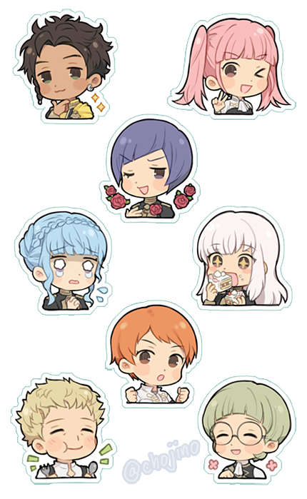 preview for my fe3h sticker sheet set ;u; (they're clear, so good for use in planners/calendars, light surfaces etc!) 