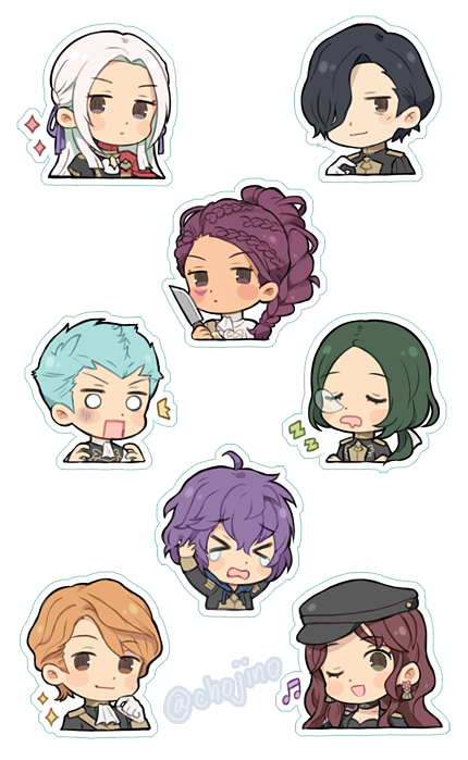 preview for my fe3h sticker sheet set ;u; (they're clear, so good for use in planners/calendars, light surfaces etc!) 