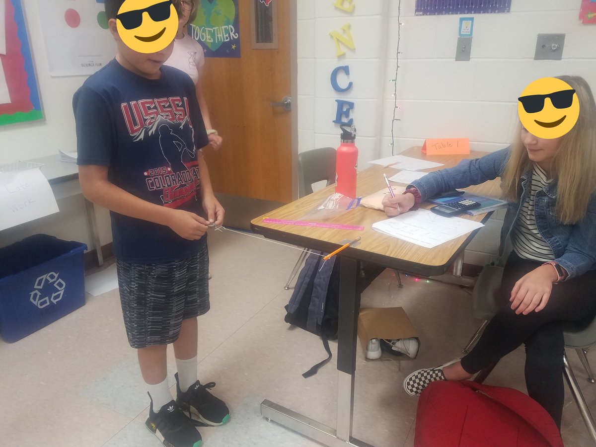 Students investigating potential and kinetic energy by taking a "swing" at building their own pendulum. #ranchviewpride
<a href="/RanchViewMS/">RVMS</a> 
@ErinKyllo 
<a href="/ErinIsley1/">Erin Isley</a> 
<a href="/SandraJBarrett/">Sandra Barrett</a>
